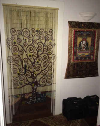 Tree of Life Beaded Curtain Bamboo Bead Hand Painted Bamboo Doorway Bathroom Wall Art Home Decor