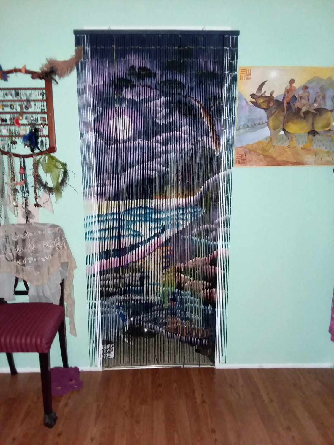 Moonlite Beach Bamboo Bead Curtain Handmade Home Decor Doorway Wall Art Hanging