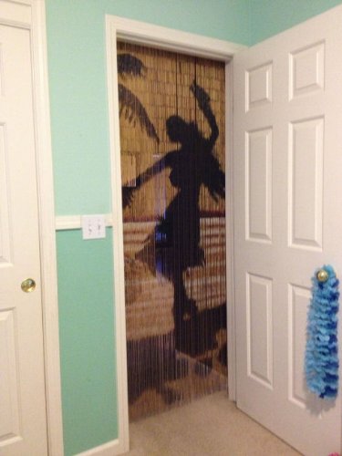 Hula Girl Bamboo Hand Painted Beaded Curtains Doorway Room Divider Home Decor Wall Art Hanging