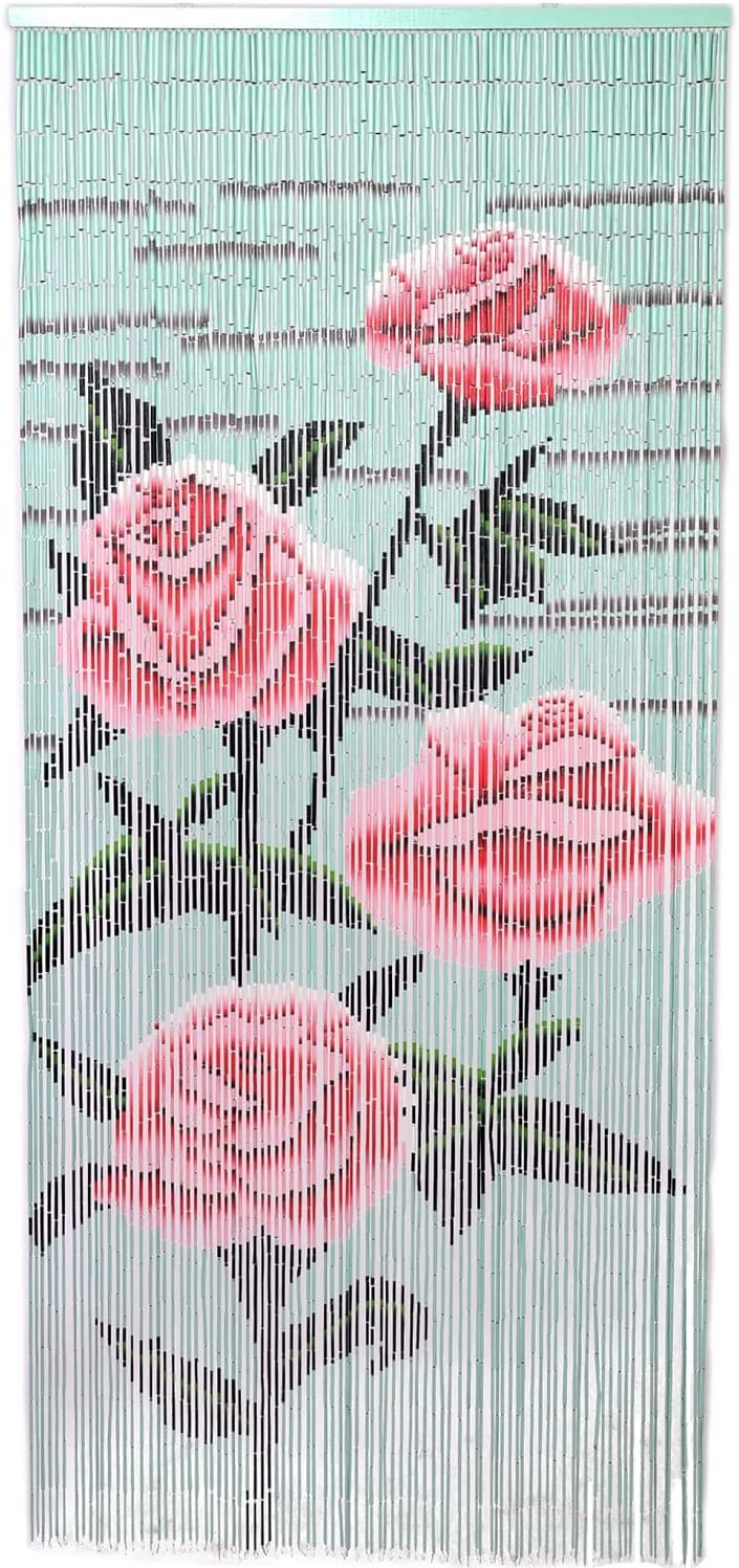 Rose Flower Bead Curtain Bamboo