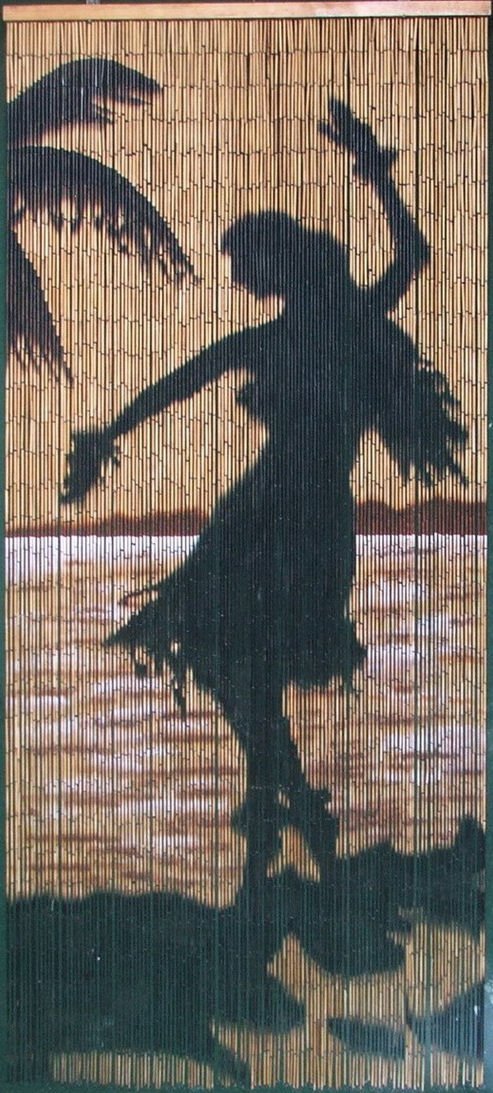 Bamboo Bead Curtain Hula Girl