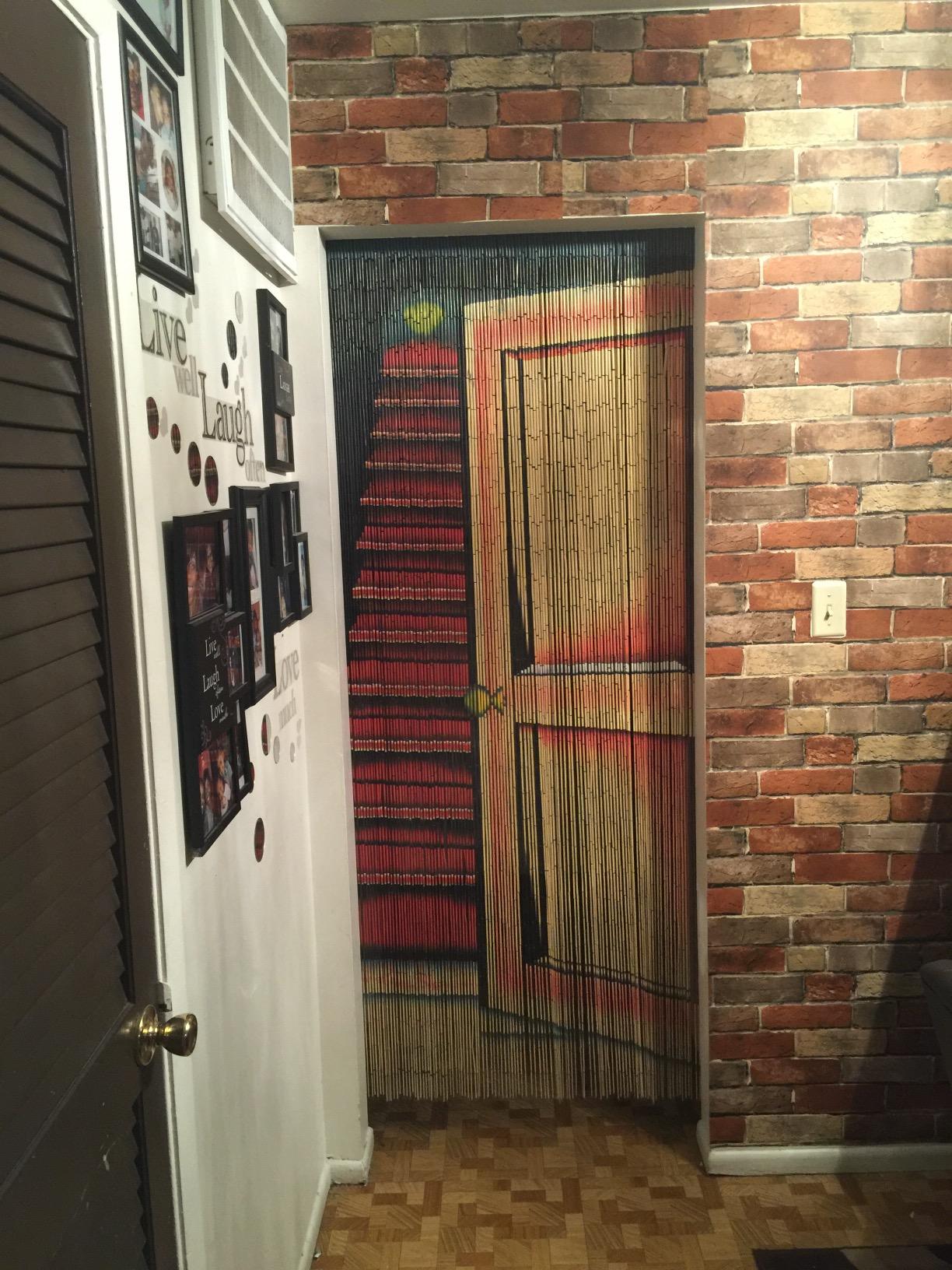 Bamboo Beaded Curtain Stairway Doorway Handmade Wall Art Hanging Home Decor