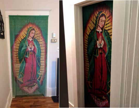 Virgin Mary Beaded Curtain Bamboo Handmade Doorway Home Decor Wall Art Hanging