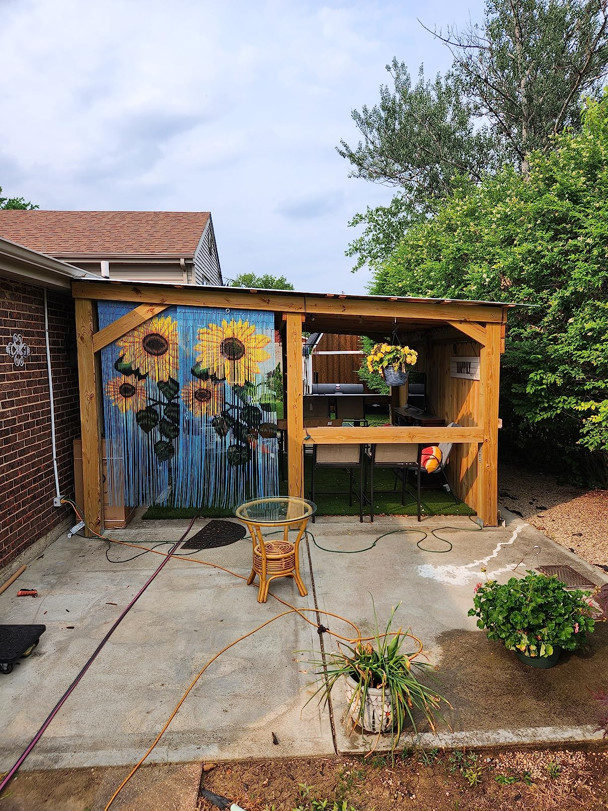 Sun Flower Bead Curtain Bamboo