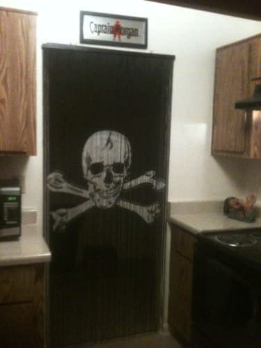 Pirate Flag Jolly Roger Hand painted Wall art for Home Decor Wall Hanging Bathroom Patio Doorway